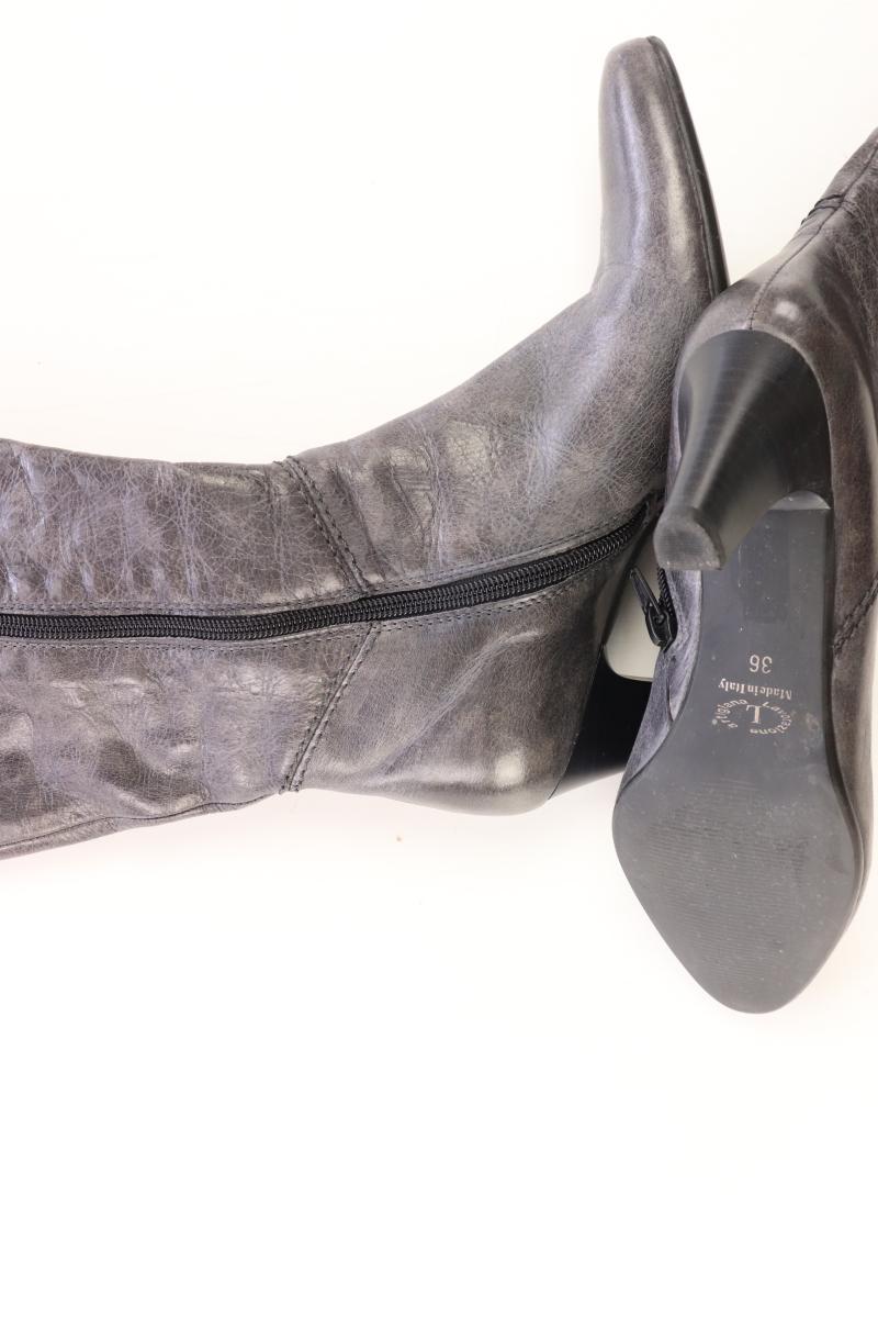 Lamica High-Heel Stiefel Gr. 36 grau aus Leder