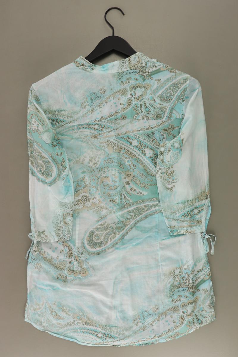 Brax Regular Bluse Gr. 38 mit Paisleymuster 3/4 Ärmel blau aus Viskose