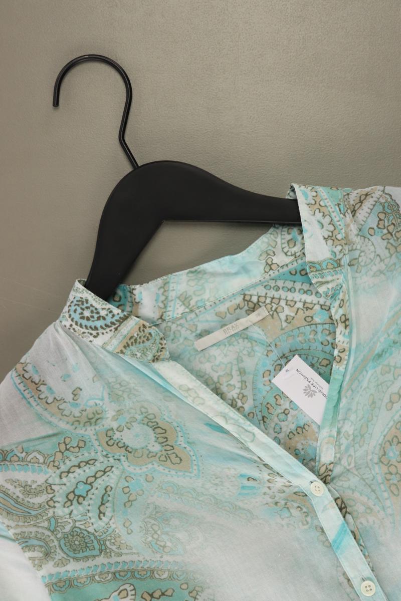 Brax Regular Bluse Gr. 38 mit Paisleymuster 3/4 Ärmel blau aus Viskose