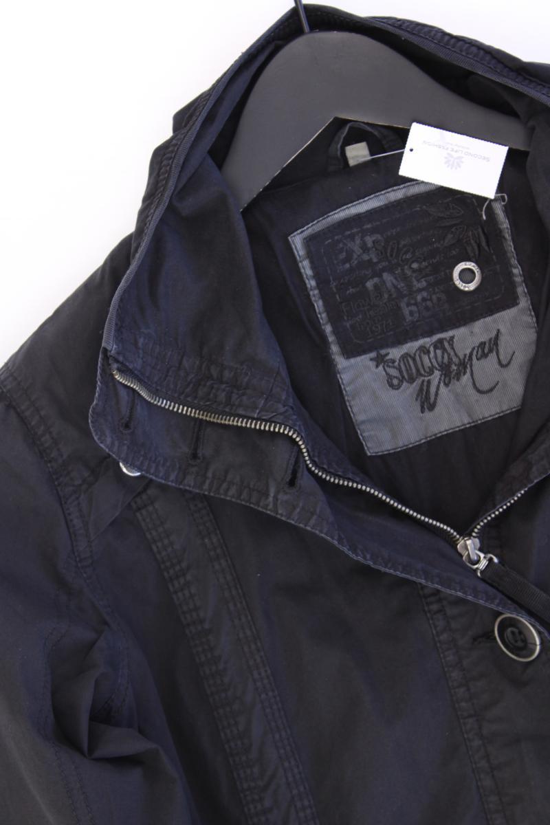 Soccx Lange Jacke Gr. 36 schwarz aus Baumwolle