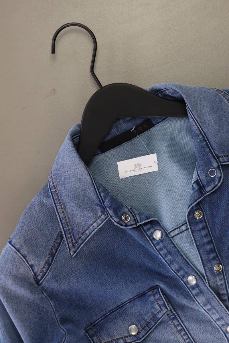 Set Jeansbluse Gr. 34 Langarm blau aus Baumwolle