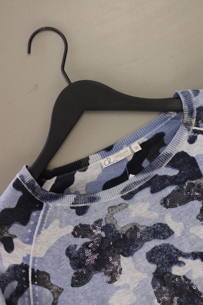 Chelsea Rose Feinstrickpullover Gr. 38 camouflage mit Pailletten blau
