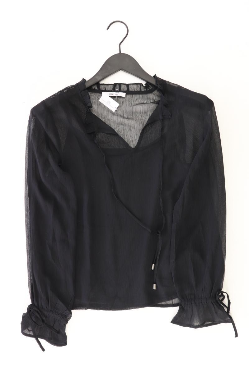 About You Chiffonbluse Gr. 36 Langarm schwarz aus Polyester