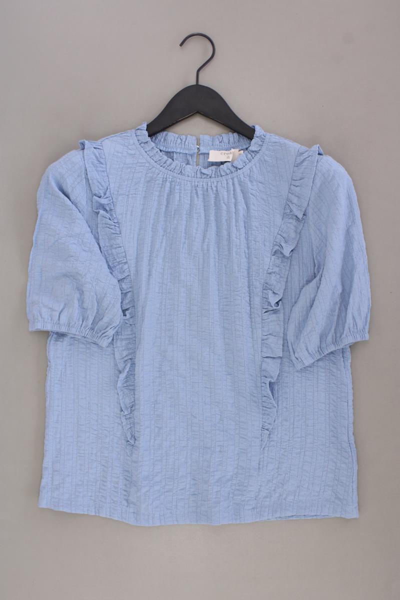 Cream Rüschenbluse Gr. 36 Kurzarm blau aus Viskose
