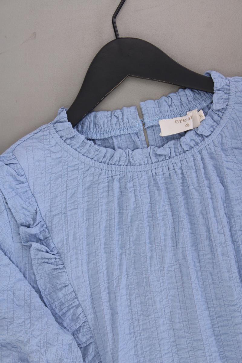 Cream Rüschenbluse Gr. 36 Kurzarm blau aus Viskose