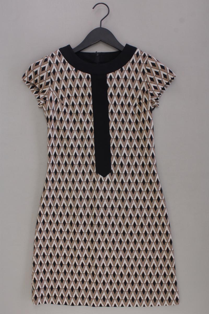 PiuPiu Bleistiftkleid Gr. 34 geometrisches Muster Kurzarm braun aus Viskose