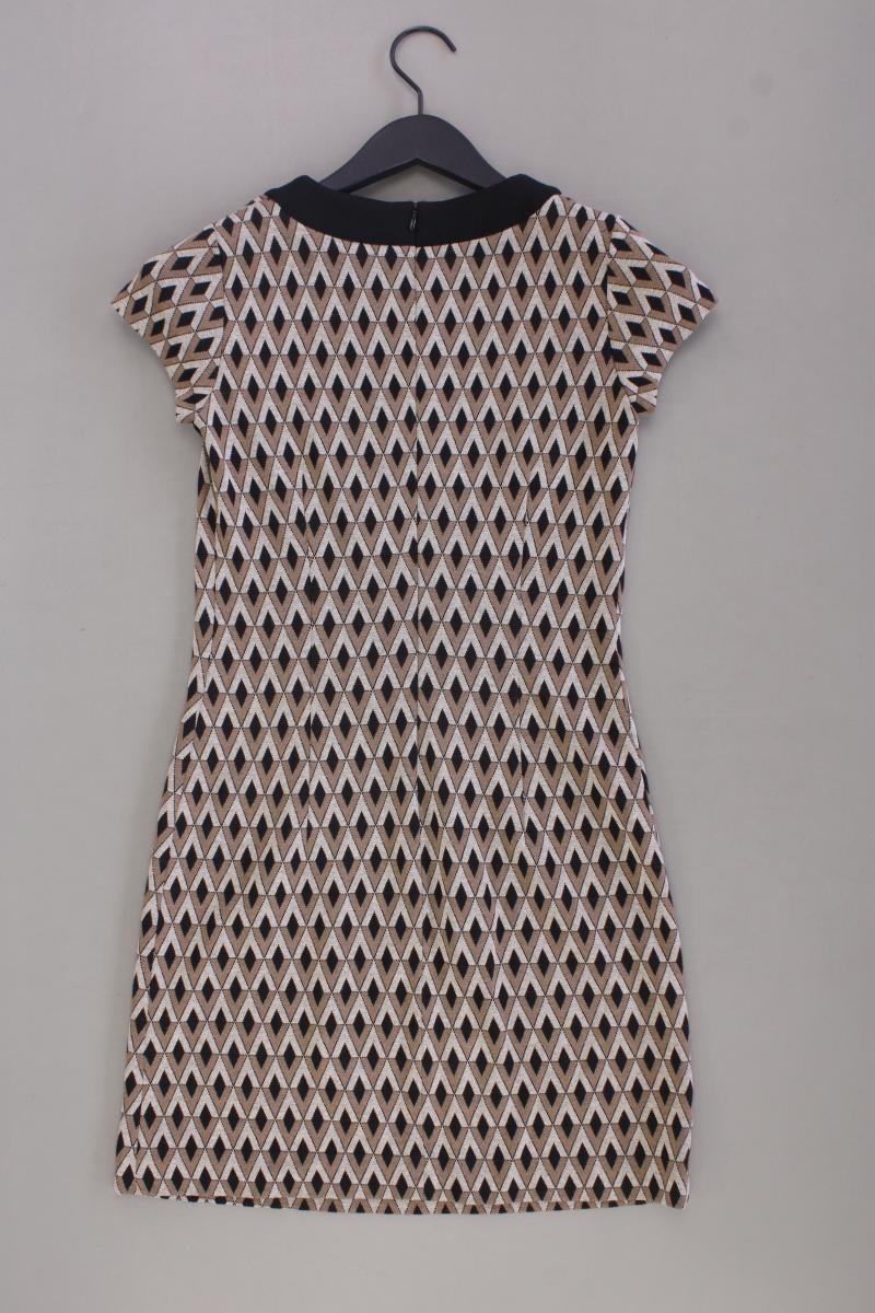 PiuPiu Bleistiftkleid Gr. 34 geometrisches Muster Kurzarm braun aus Viskose