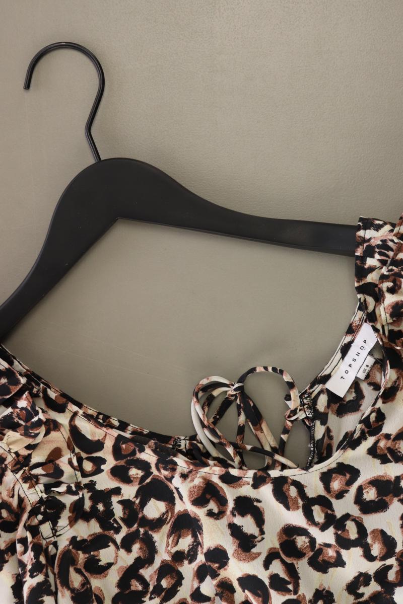 Topshop Langarmbluse Gr. 36 mit Tierdruck mit Carmen-Ausschnitt braun