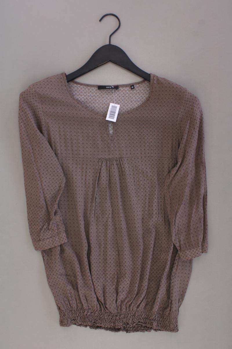 Zero Classic Bluse Gr. 38 3/4 Ärmel braun aus Viskose