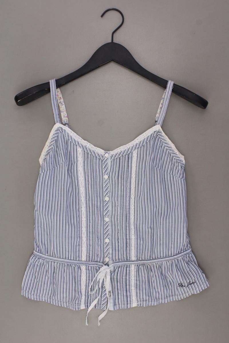 Pepe Jeans Spaghetti-Top Gr. XS gestreift blau aus Baumwolle