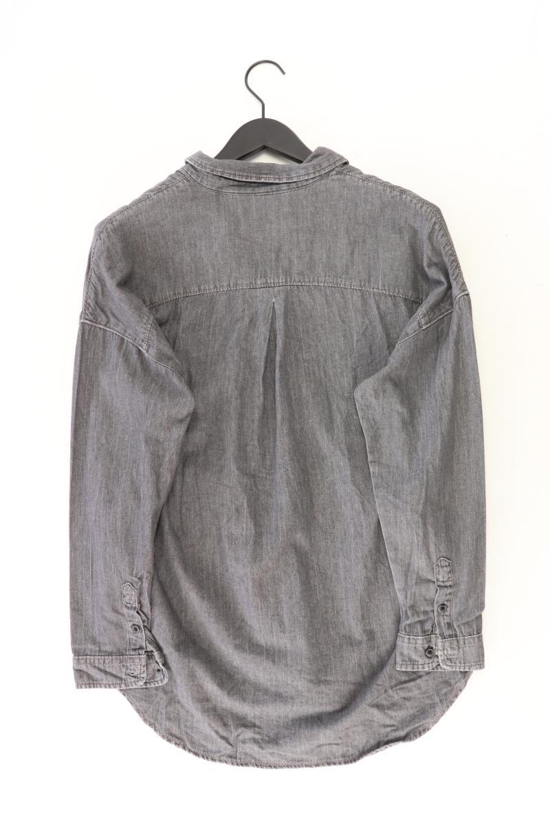 Pull&Bear Jeansbluse Gr. S Langarm grau aus Baumwolle