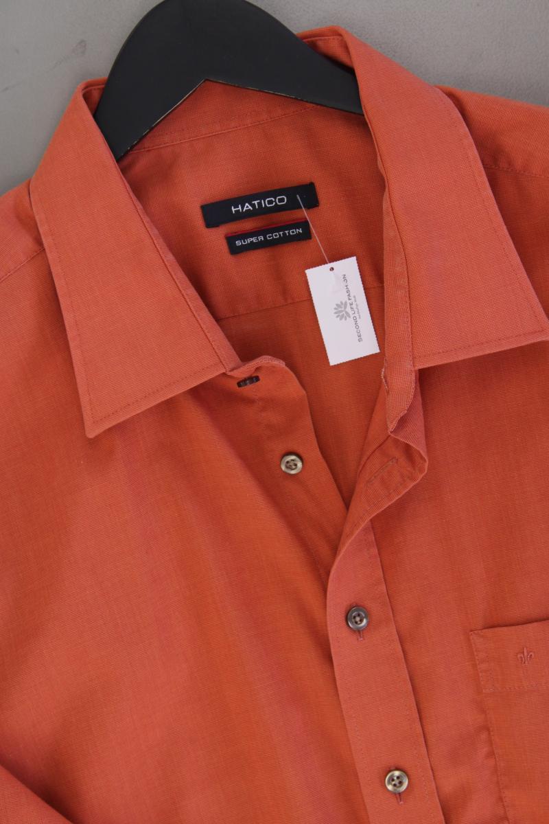 Hatico Langarmhemd für Herren Gr. Hemdgröße 49 orange aus Baumwolle