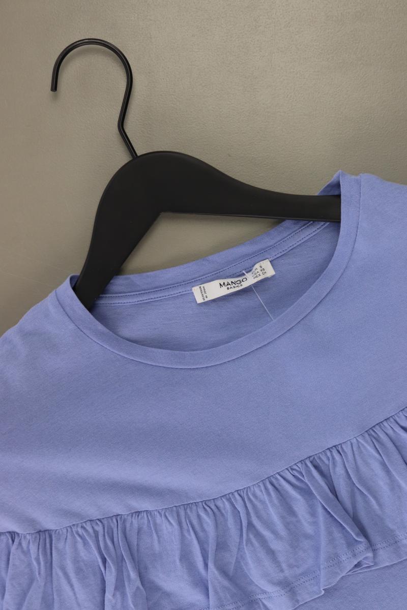 Mango T-Shirt Gr. S Kurzarm blau aus Baumwolle