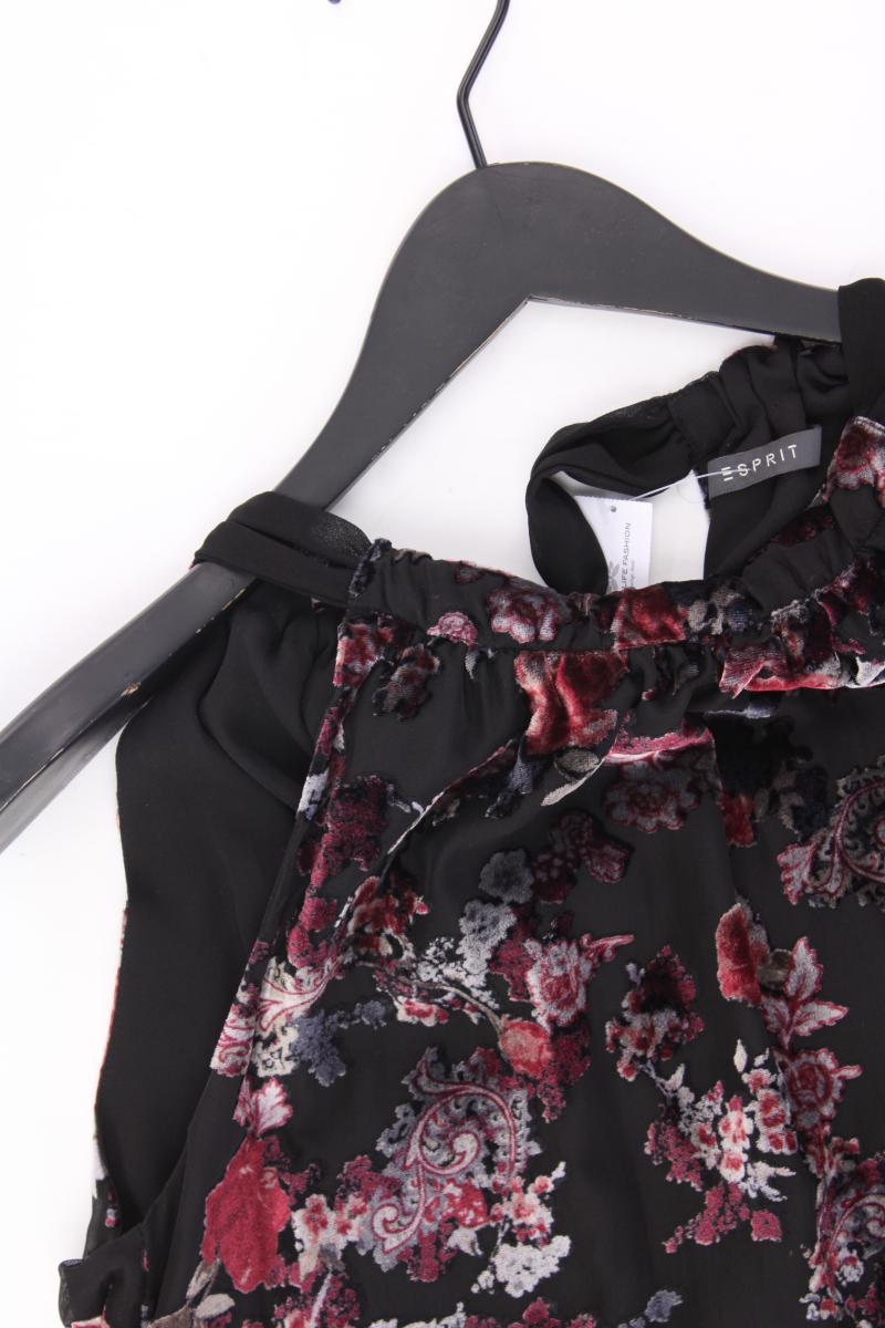 Esprit Ärmellose Bluse Gr. 38 mit Blumenmuster schwarz aus Viskose