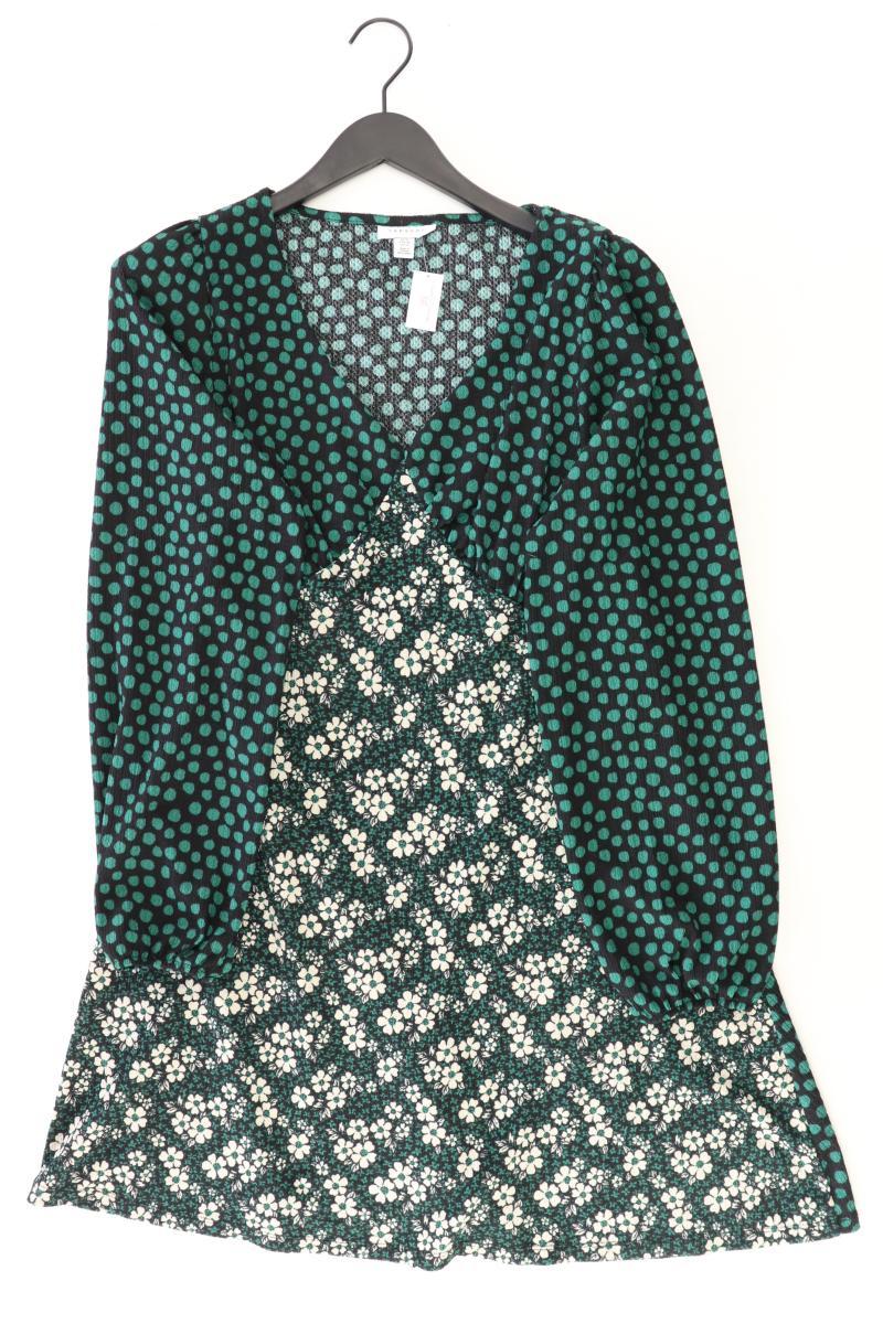 Topshop Langarmkleid Gr. 46 mit Blumenmuster grün