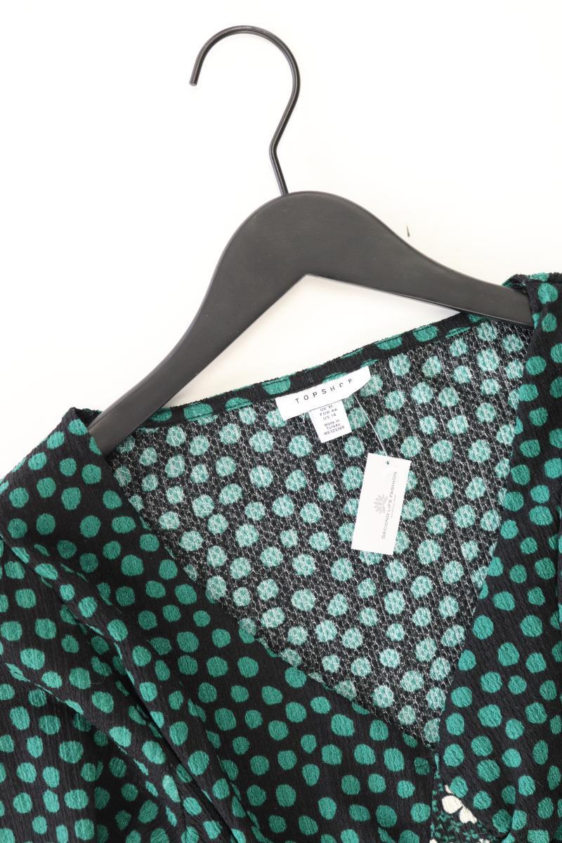 Topshop Langarmkleid Gr. 46 mit Blumenmuster grün