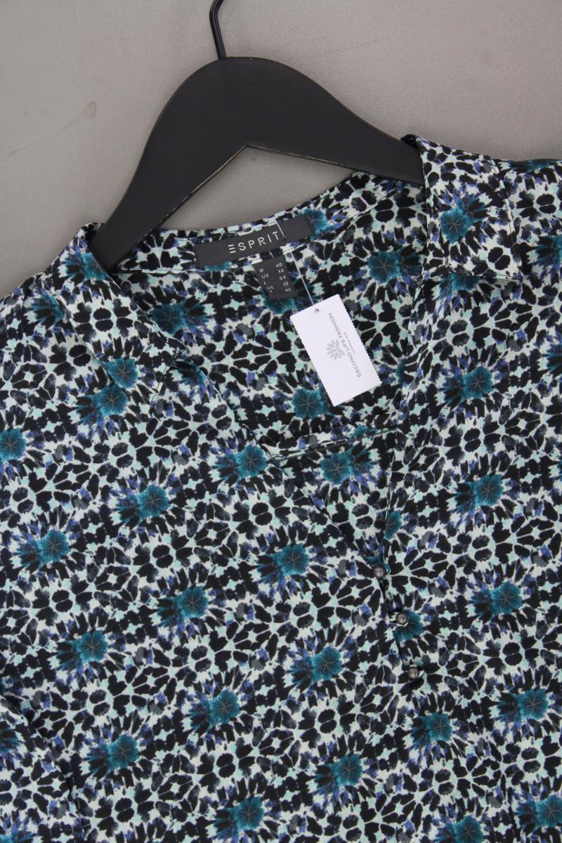 Esprit Langarmbluse Gr. 40 mit Batikmuster neuwertig blau aus Polyester