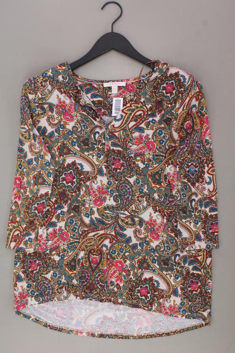Esprit Shirt mit V-Ausschnitt Gr. L mit Paisleymuster neuwertig 3/4 Ärmel