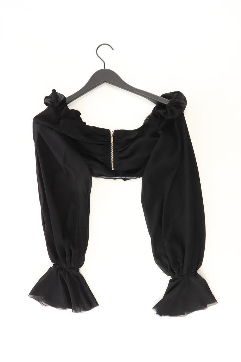 HOUSE OF LONDON Chiffonbluse Gr. M Langarm mit Carmen-Ausschnitt schwarz