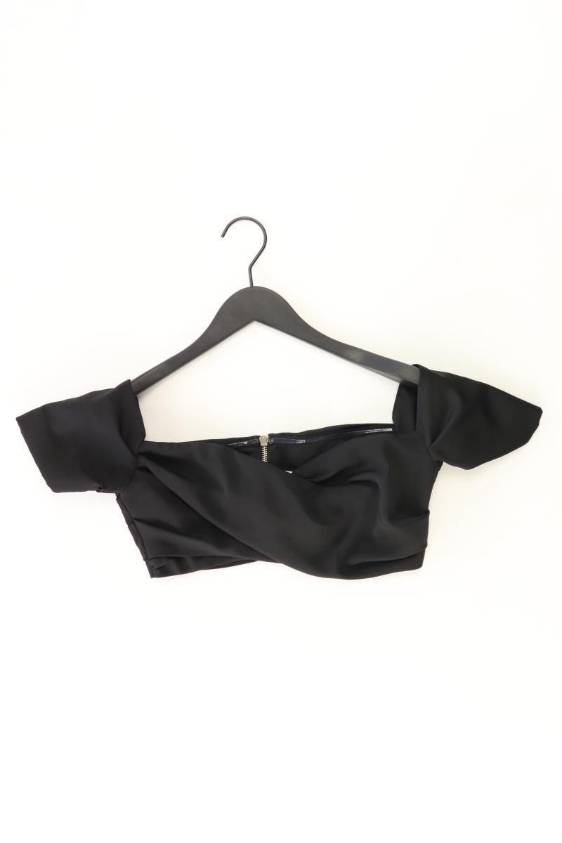HOUSE OF LONDON Cropped Shirt Gr. M Kurzarm mit Carmen-Ausschnitt schwarz