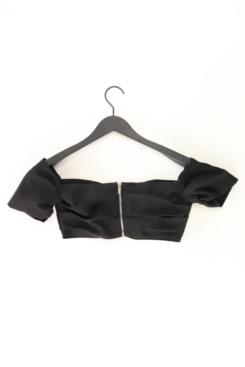 HOUSE OF LONDON Cropped Shirt Gr. M Kurzarm mit Carmen-Ausschnitt schwarz