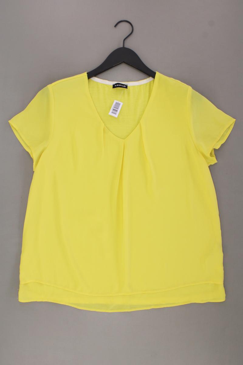 Taifun Chiffonbluse Gr. L neuwertig Kurzarm gelb aus Polyester