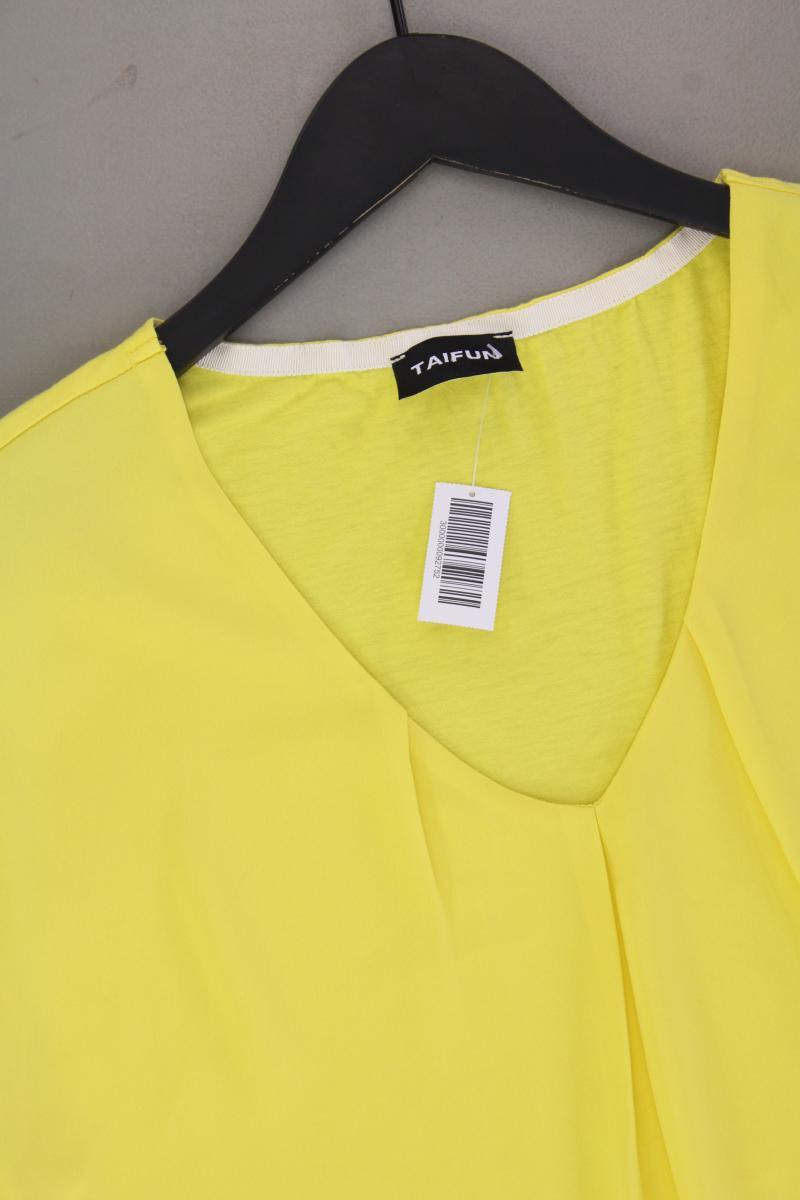 Taifun Chiffonbluse Gr. L neuwertig Kurzarm gelb aus Polyester
