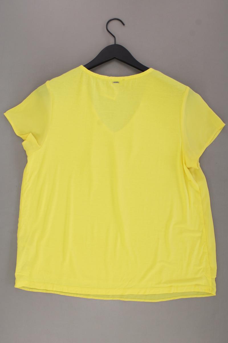 Taifun Chiffonbluse Gr. L neuwertig Kurzarm gelb aus Polyester