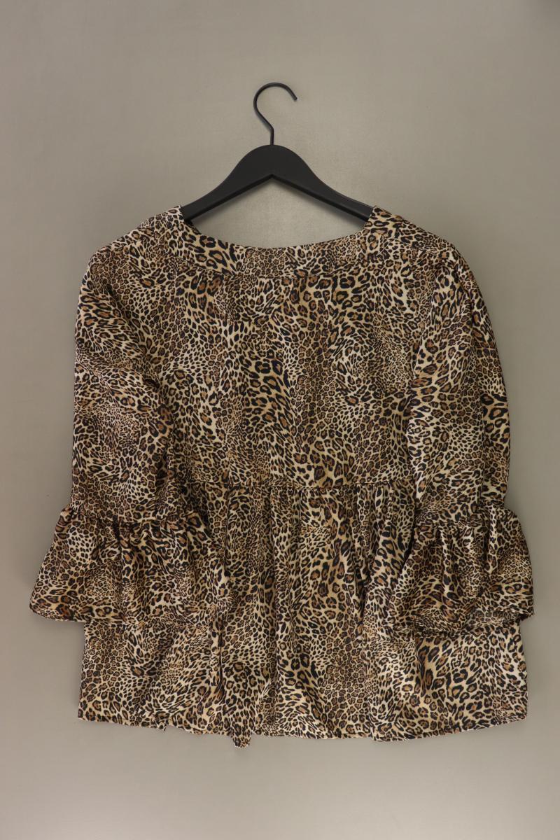 ViCOLO Regular Bluse Gr. 36 mit Tierdruck Trompetenärmel braun aus Polyester