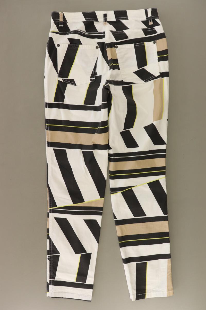 Madeleine Five-Pocket-Hose Gr. Kurzgröße 18 geometrisches Muster weiß