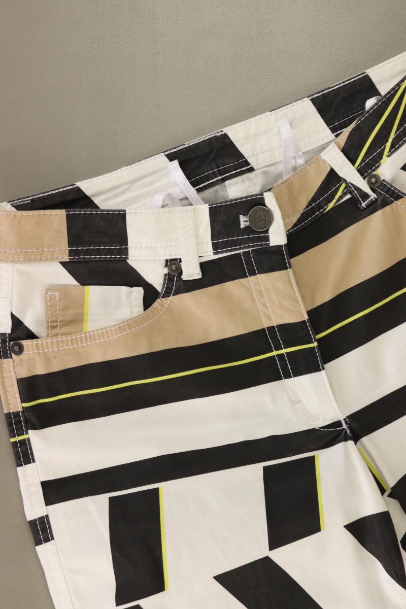 Madeleine Five-Pocket-Hose Gr. Kurzgröße 18 geometrisches Muster weiß