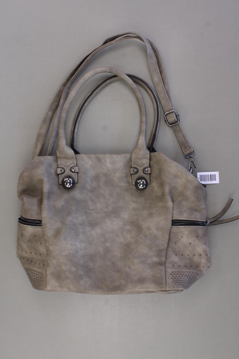 Schultertasche grau aus Kunstleder