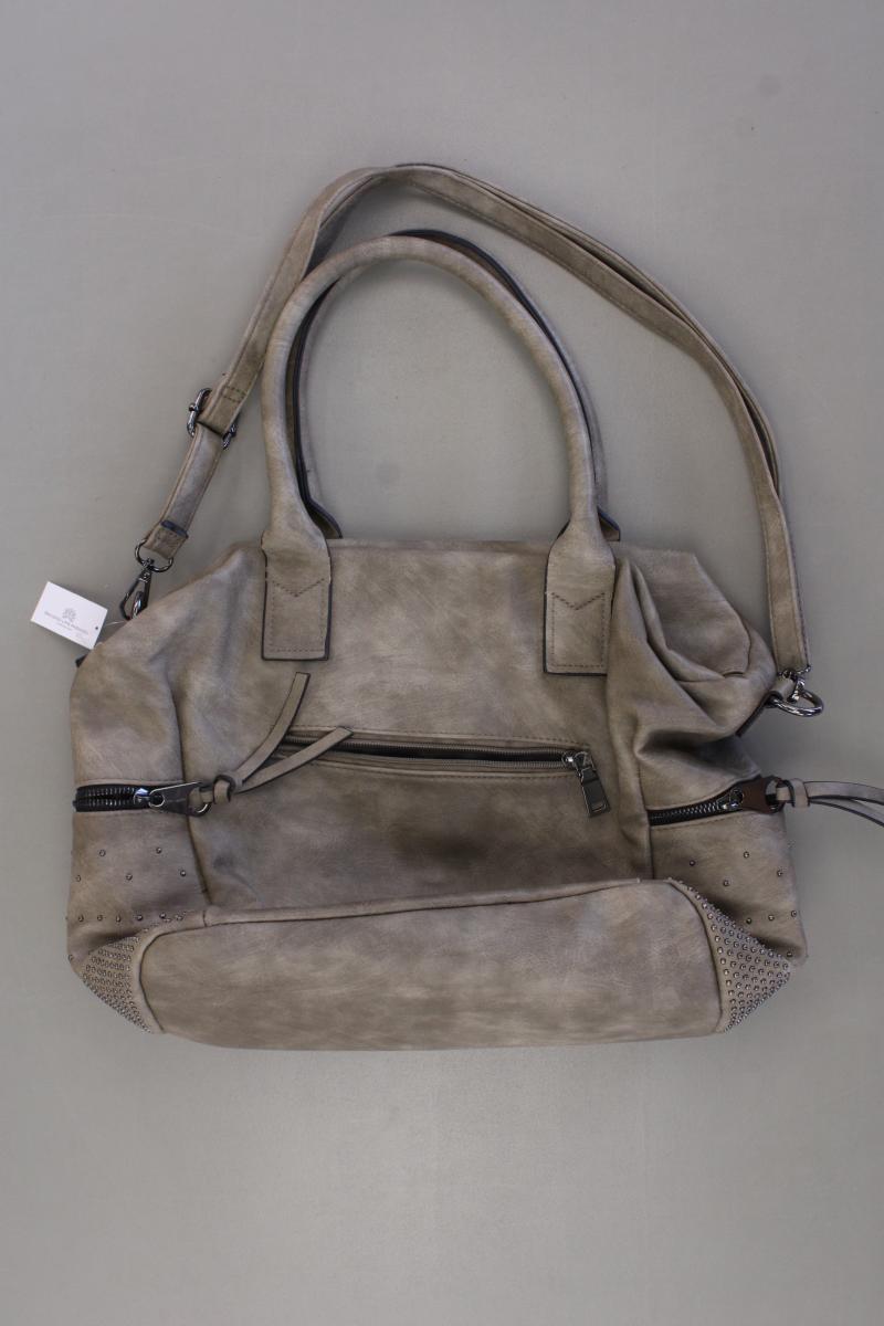 Schultertasche grau aus Kunstleder