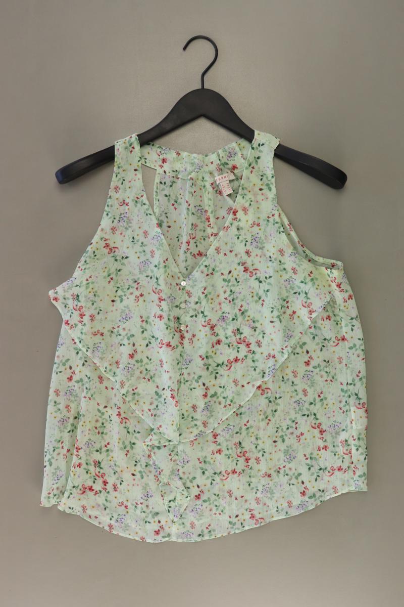 Esprit Ärmellose Bluse Gr. 40 mit Blumenmuster grün aus Polyester