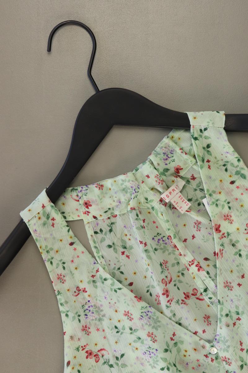 Esprit Ärmellose Bluse Gr. 40 mit Blumenmuster grün aus Polyester