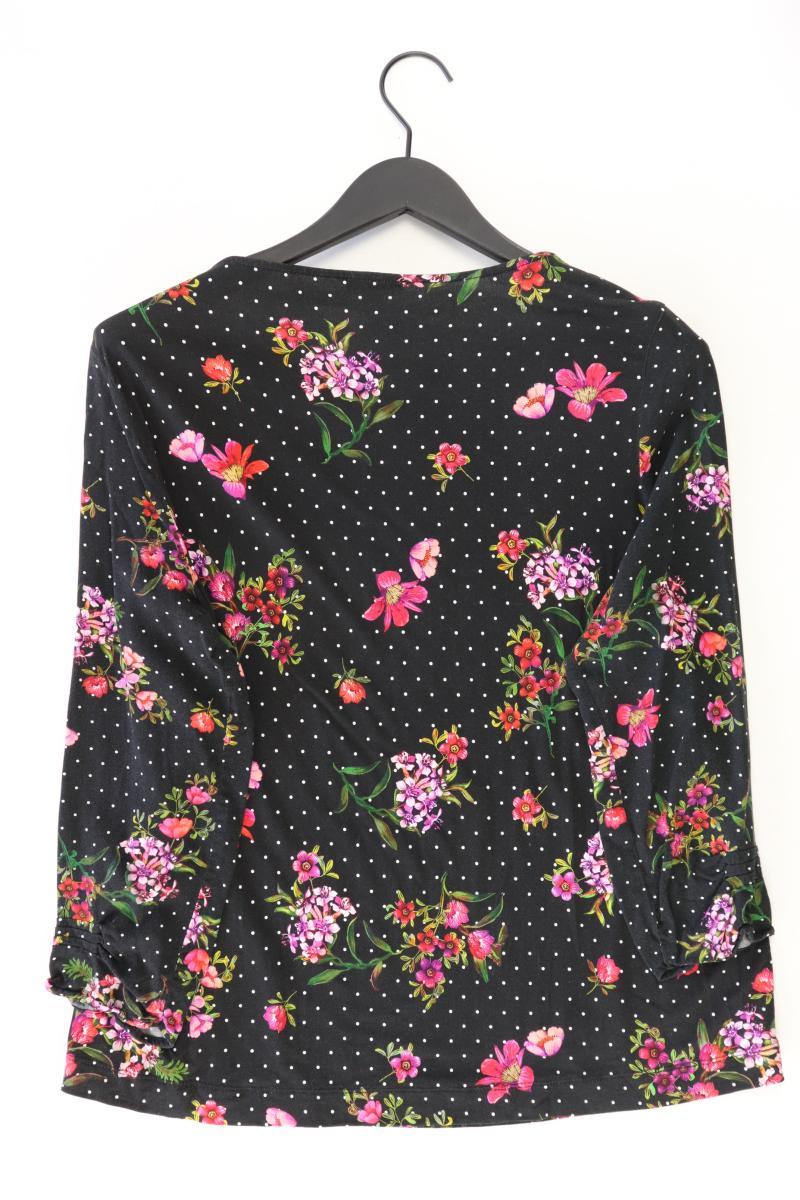 Street One Regular Shirt Gr. 42 mit Blumenmuster 3/4 Ärmel schwarz aus Viskose