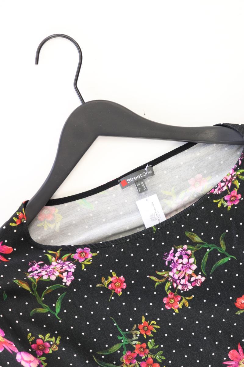 Street One Regular Shirt Gr. 42 mit Blumenmuster 3/4 Ärmel schwarz aus Viskose