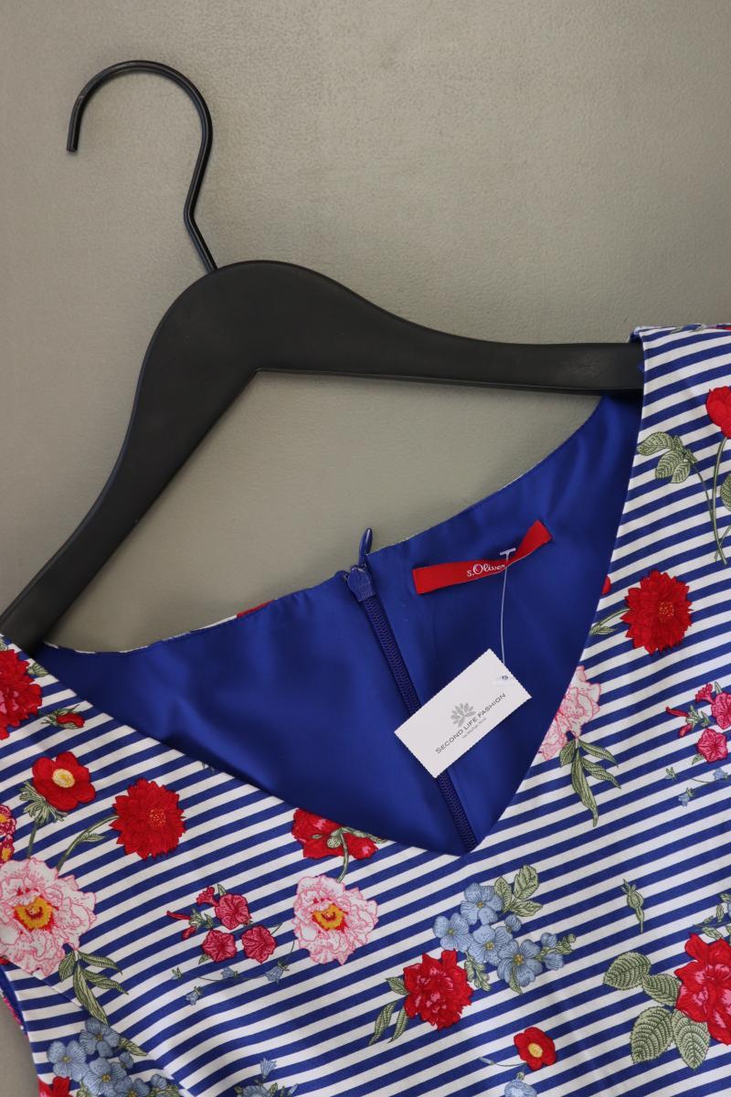 s.Oliver Midikleid Gr. 40 gestreift neuwertig Ärmellos blau aus Polyester