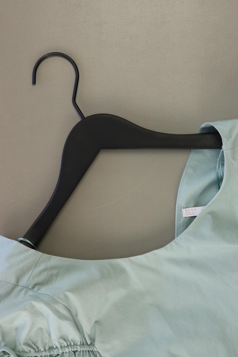 Zara Regular Bluse Gr. S 3/4 Ärmel türkis aus Baumwolle