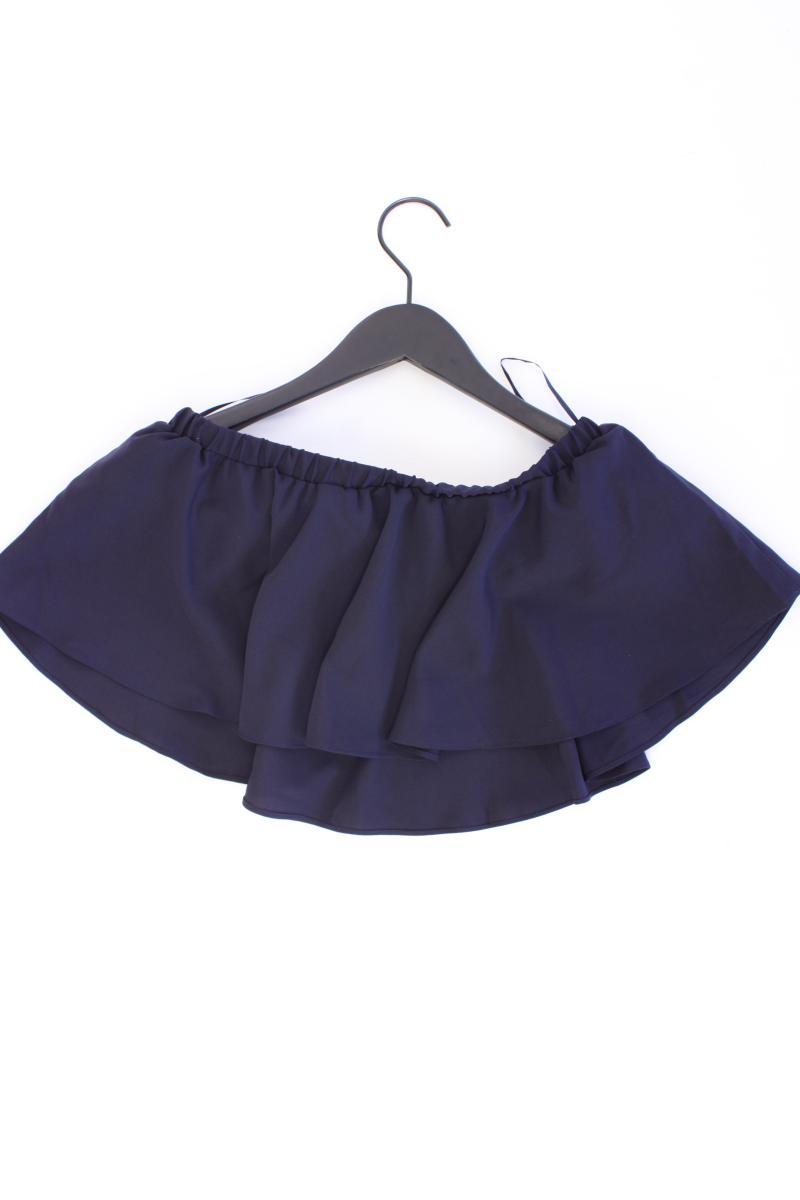 NA-KD X Linn Ahlborg Croppped Flounce Top Gr. 38 mit Carmen-Ausschnitt blau