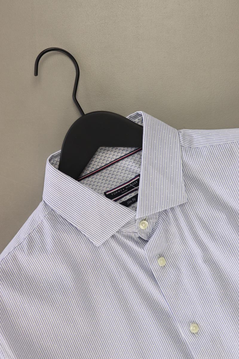 Tommy Hilfiger Langarmhemd für Herren Gr. Hemdgröße 41 gestreift blau