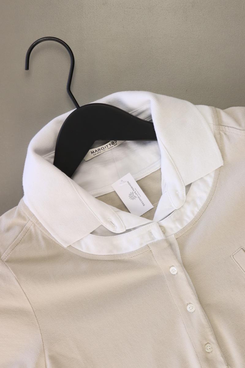 Margittes Poloshirt Gr. 38 Kurzarm creme aus Baumwolle