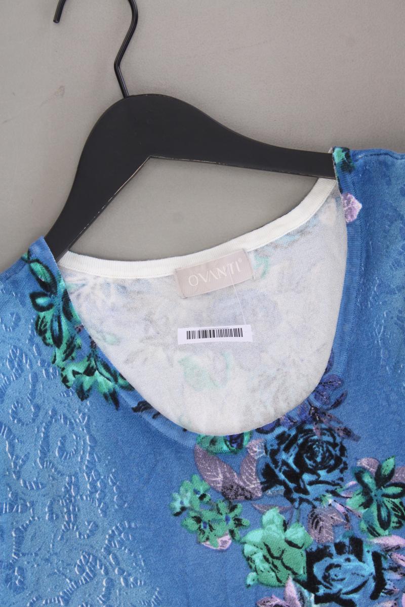 Ovanti Classic Top Gr. 48 mit Blumenmuster neuwertig blau aus Viskose