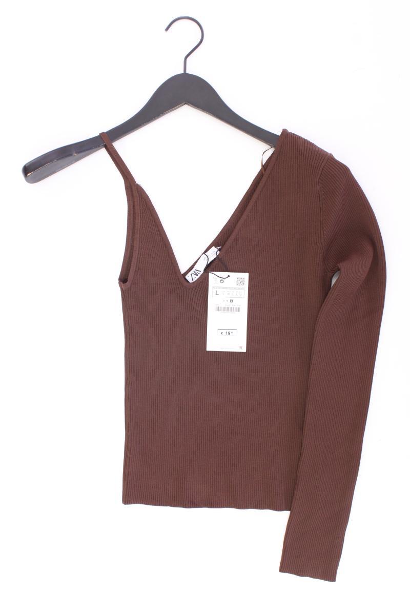 Zara One-Shoulder-Shirt Gr. L neu mit Etikett Neupreis: 19,95€! Langarm braun
