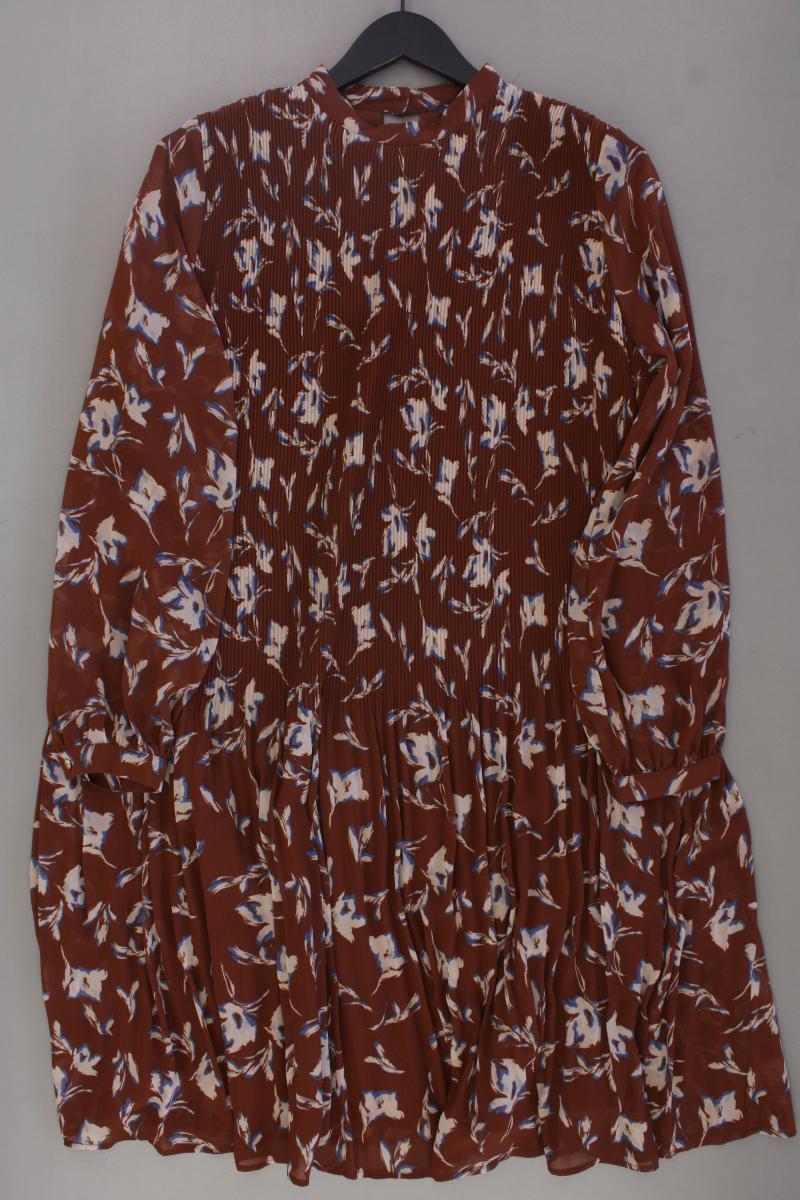 Esprit Chiffonkleid Gr. 46 mit Blumenmuster neuwertig Langarm braun
