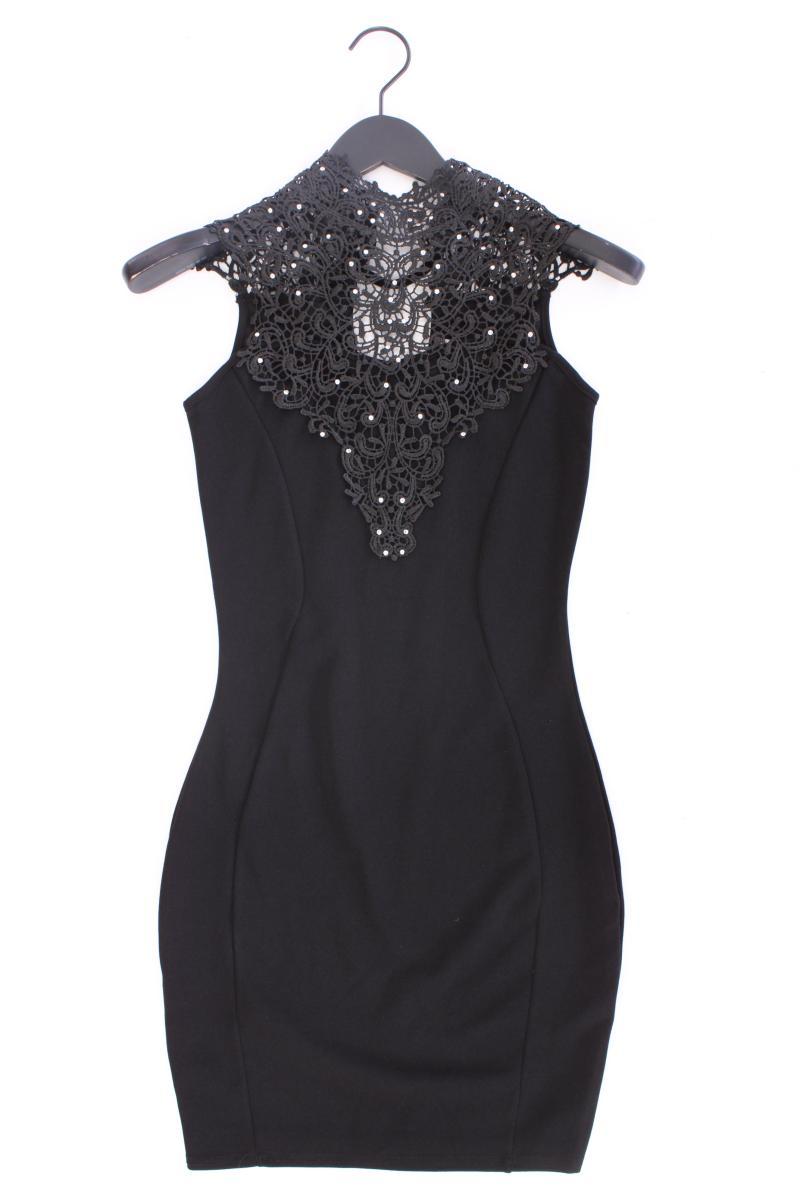Ayanapa Abendkleid Gr. US 8 (S) neuwertig Kurzarm schwarz aus Polyester