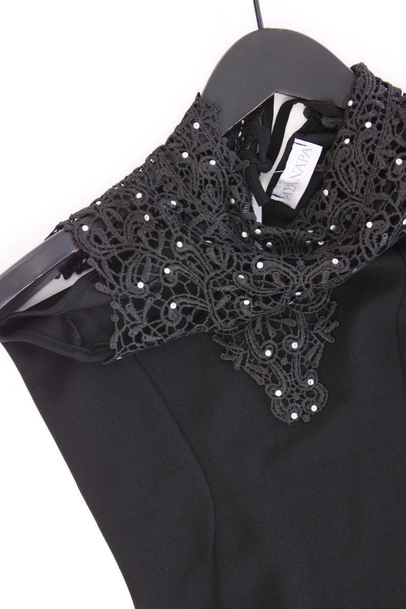 Ayanapa Abendkleid Gr. US 8 (S) neuwertig Kurzarm schwarz aus Polyester