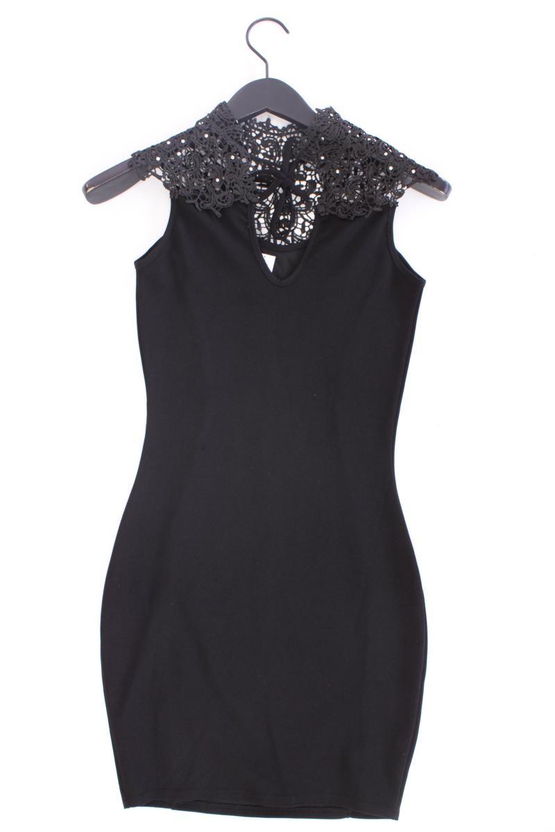 Ayanapa Abendkleid Gr. US 8 (S) neuwertig Kurzarm schwarz aus Polyester
