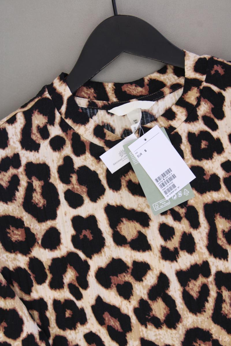 H&M Shirt Gr. S mit Tierdruck neu mit Etikett Kurzarm braun aus Polyester