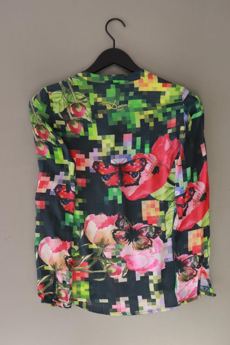 Desigual Langarmbluse Gr. XS mit Blumenmuster grün aus Modal